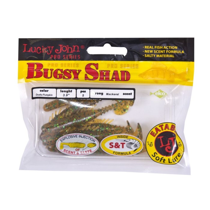 

Виброхвосты съедобные LJ Pro Series BUGSY SHAD 3.9in(10.00)/PA19 5шт.