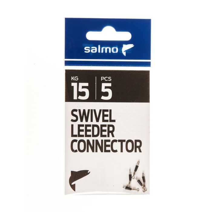 

Коннекторы для поводков с вертлюгом Salmo 15кг 5шт.