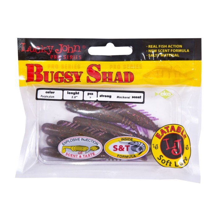 

Виброхвосты съедобные LJ Pro Series BUGSY SHAD 2.8in(07.20)/S13 7шт.