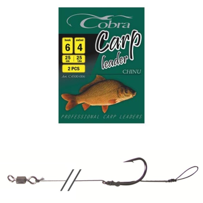 фото Крючки с поводком cobra carp kayo heavy разм.002 2шт.