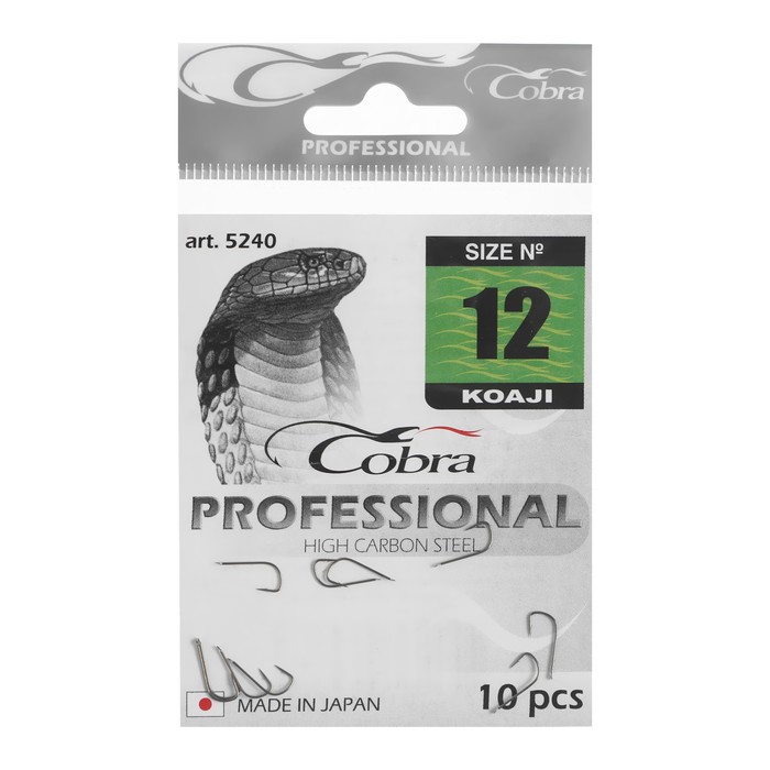 фото Крючки cobra pro koaji, № 12, 10 шт.