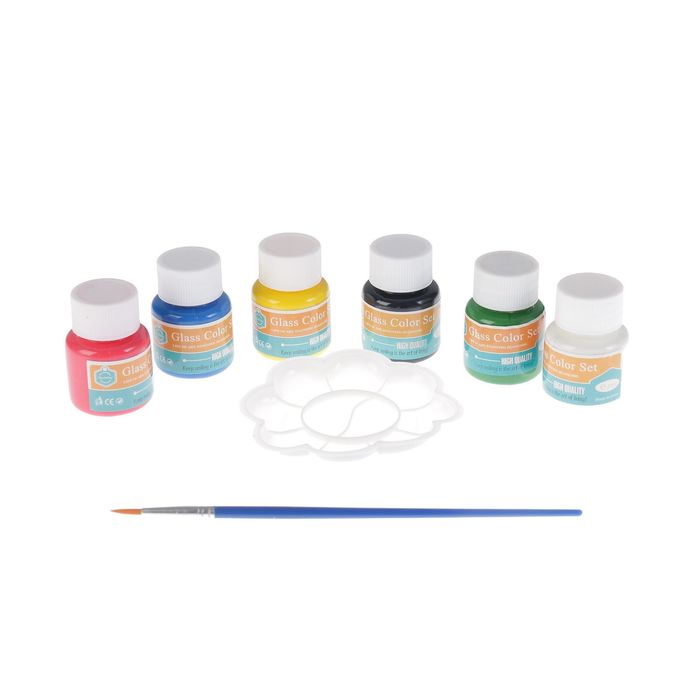 Набор красок по стеклу 6 цветов по 30 мл