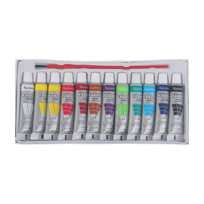 Набор красок по ткани 12 тюбиков по 12 мл 12 цветов, 12 шт.