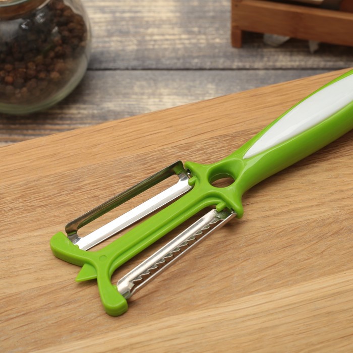 Овощечистка двойная 17 см "Радуга", цвета МИКС