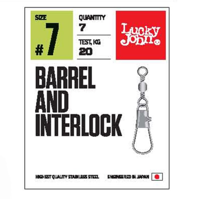 

Вертлюги c застеж. LJ Pro Series BARREL AND INTERLOCK Black 014 10шт.