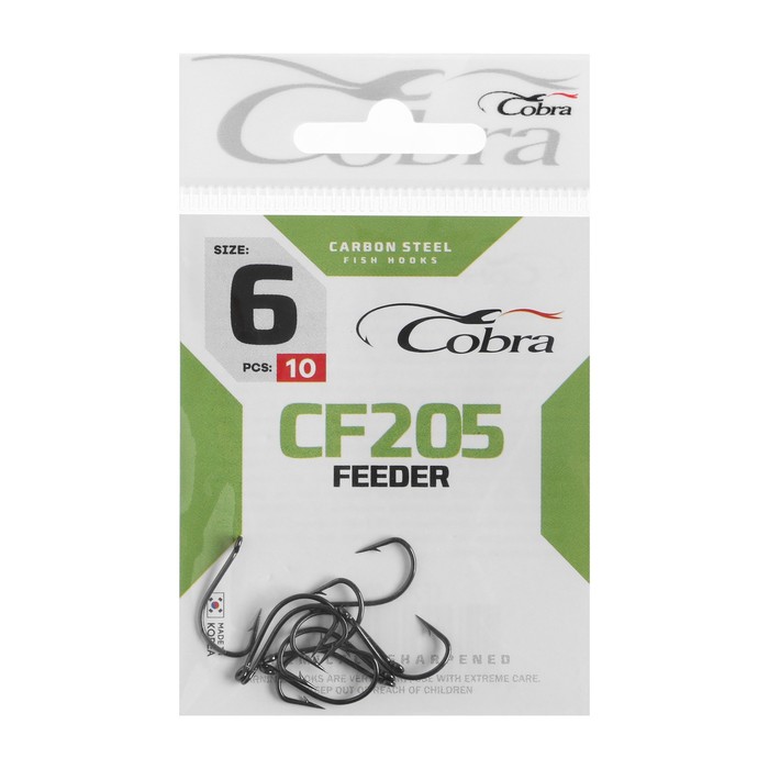 фото Крючки cobra feeder, серия cf205, № 06, 10 шт.