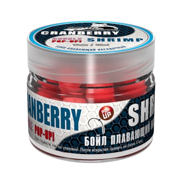 

Бойлы насад. плав. двух цв. Sonik Baits CRENBERRY-SHRIMP Fluo Pop-ups 14мм 90мл