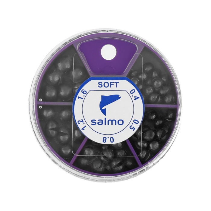 груз salmo soft мягкий 5 секций набор 2 60 г 2 5 Грузила Salmo дробь soft, набор №2, 5 секций, 0.4-1.6 г, 60 г