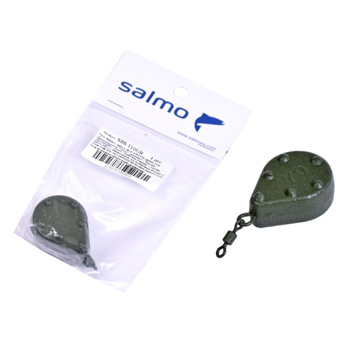 фото Грузило salmo с вертл. bun swivel green 110г