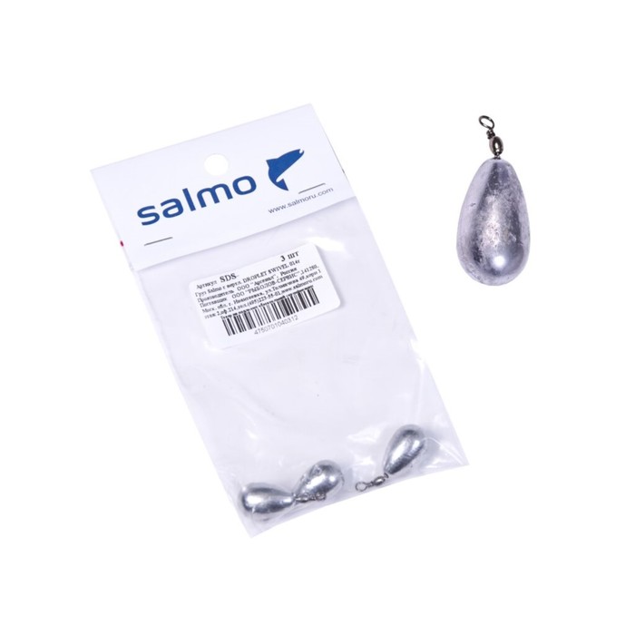 фото Груз salmo с вертл. droplet swivel 018г 3шт