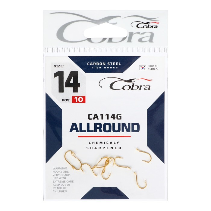 фото Крючки cobra allround сер. ca114g разм. 014 10шт.