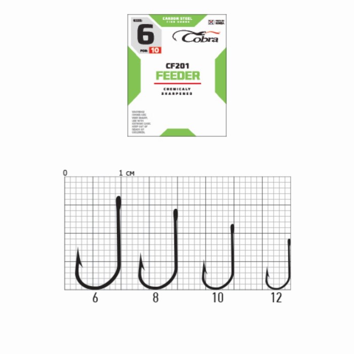 фото Крючки cobra feeder сер. cf201 разм. 012 10шт.