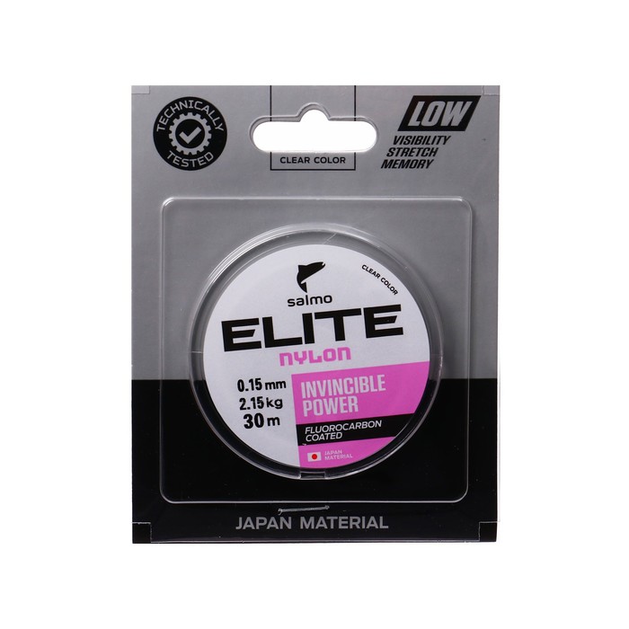 фото Леска монофильная salmo elite fluoro coated nylon, диаметр 0.15 мм, тест 2.15 кг, 30 м, прозрачная