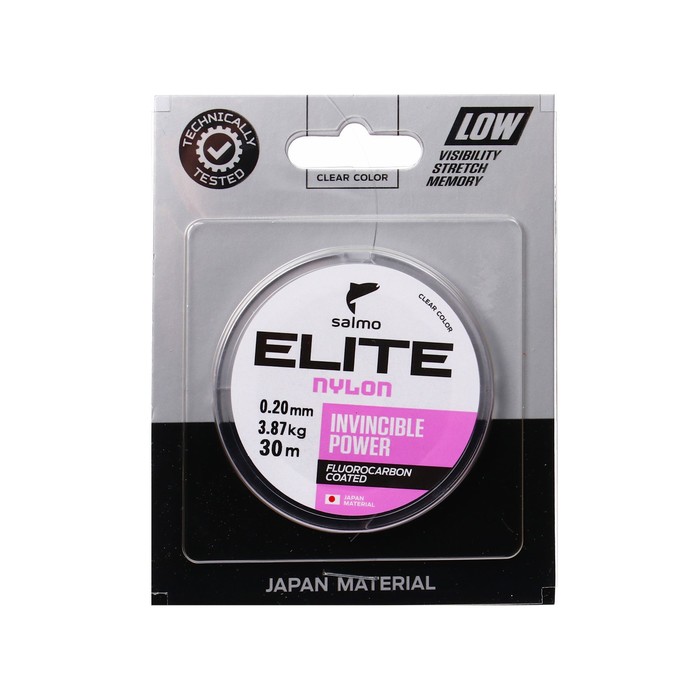 фото Леска монофильная salmo elite fluoro coated nylon, диаметр 0.2 мм, тест 3.87 кг, 30 м, прозрачная