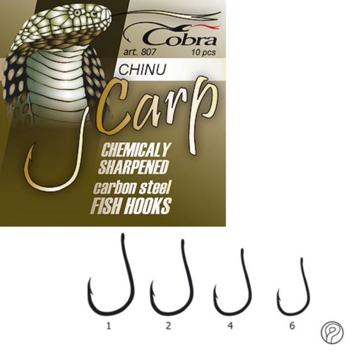 фото Крючки cobra carp chinu сер.807nsb разм.001 10шт.