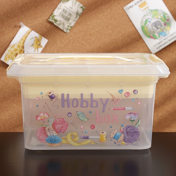 

Контейнер для хранения с вкладышем HOBBY BOX, 6 л, цвет МИКС