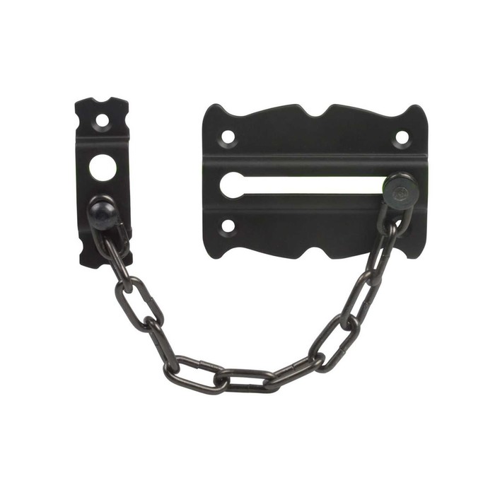 Цепочка дверная, сталь, цвет чёрный матовый