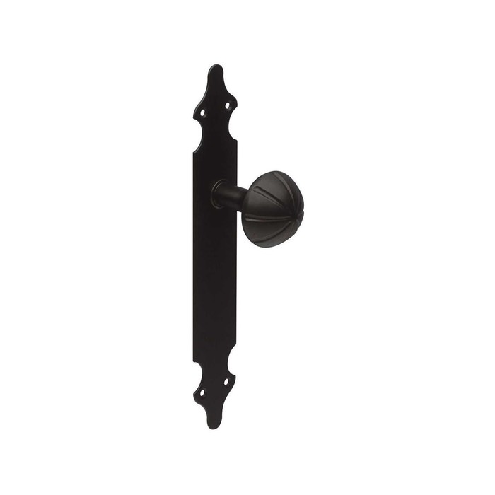 Ручка-кнопка дверная на планке, 280 × 45 × 78 мм, сталь, ручка из ЦАМ, цвет чёрный матовый