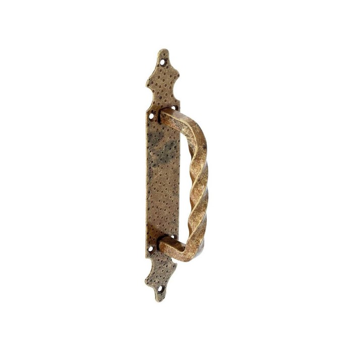 Ручка-скоба дверная, 280 × 45 × 54 мм, стальная пластина, ручка ЦАМ, античная латунь