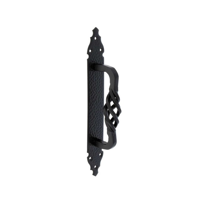Ручка-скоба дверная, 280 × 44 × 54 мм, стальная пластина, ручка ЦАМ, цвет чёрный матовый