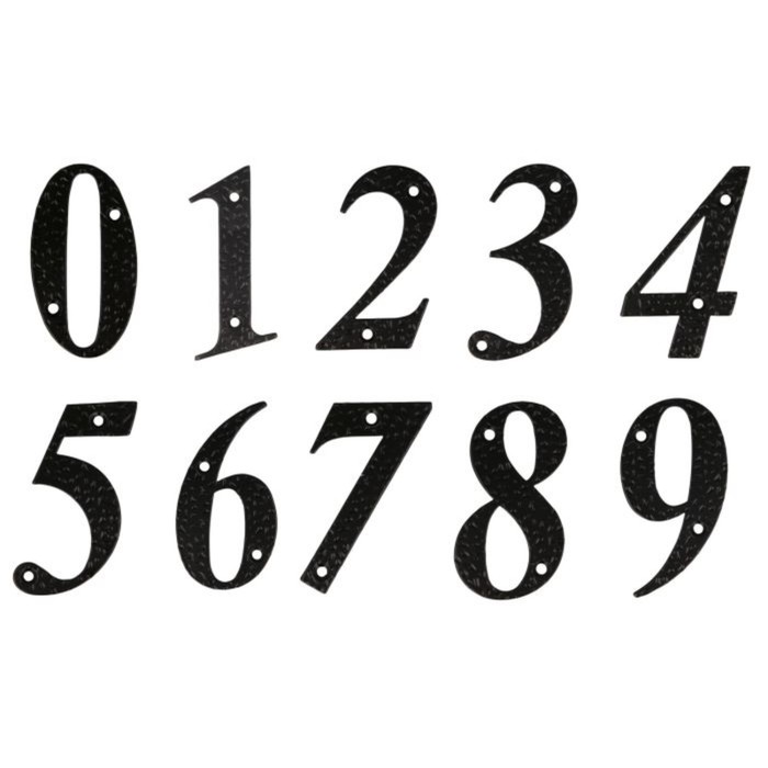 Номер «1» по «9», 10 × 96 × 207 мм, сталь, цвет чёрный