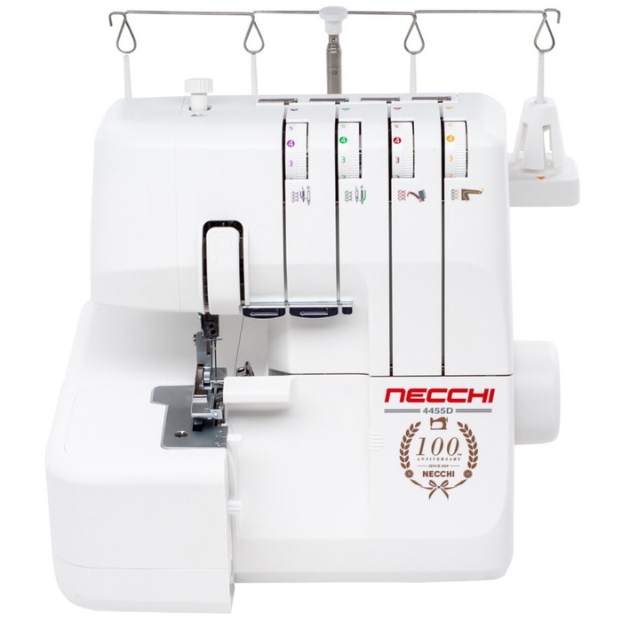 Швейный оверлок Necchi 4455D, 2,3,4-х ниточный, 1200 стежков/мин, белый