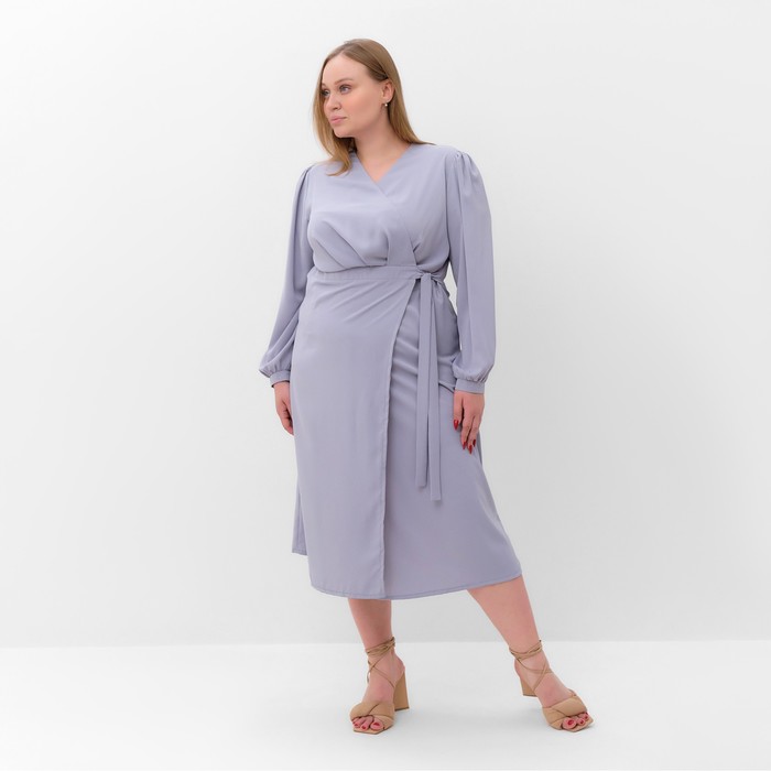 фото Платье женское mist, plus-size, р.50, серо-голубой