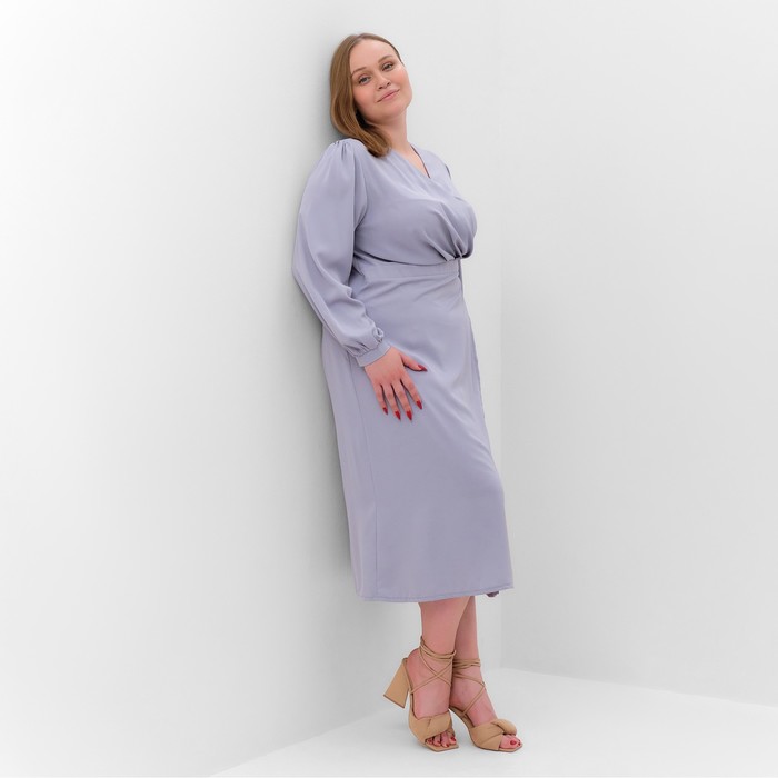 

Платье женское MIST, plus-size, р.50, серо-голубой