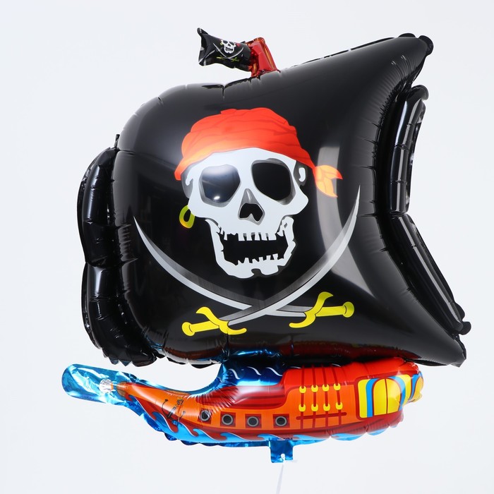 Шар фольгированный 34 «Пиратский корабль», цвет чёрный
