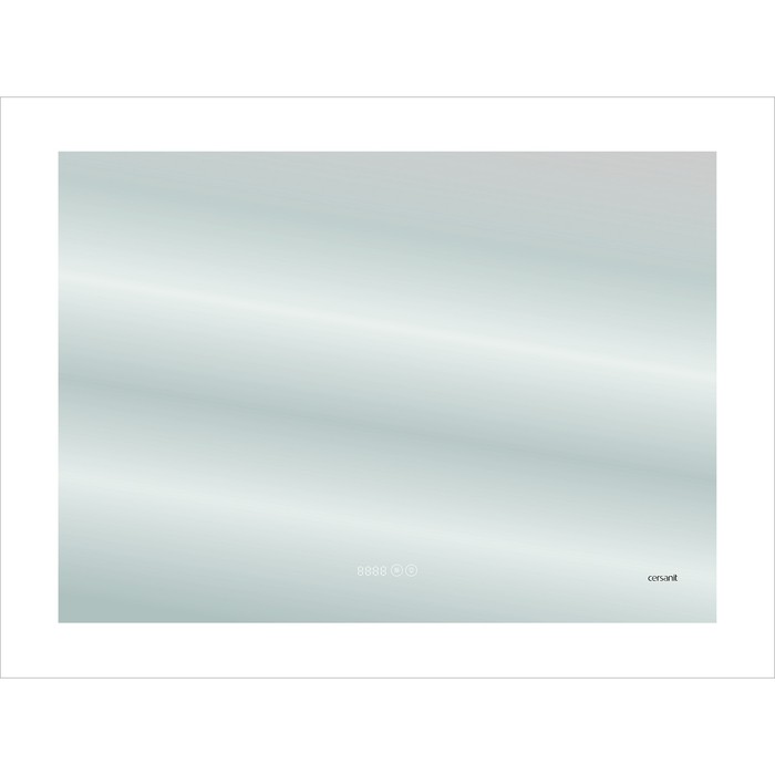 фото Зеркало cersanit led 060 design pro 80x60 см, с подсветкой, антизапотевание, часы