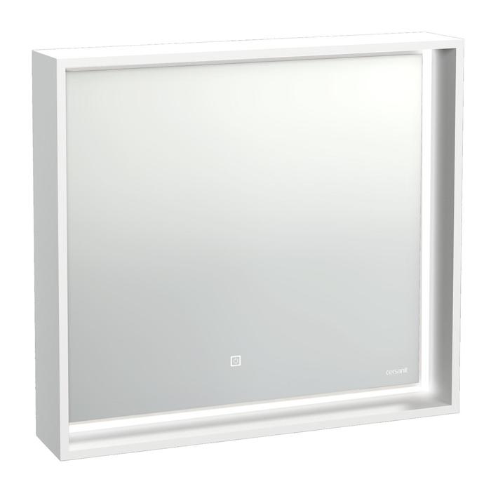 Зеркало Cersanit Louna 80, 800х700 мм, с подсветкой, белый тумба cersanit louna 80 белый 64071