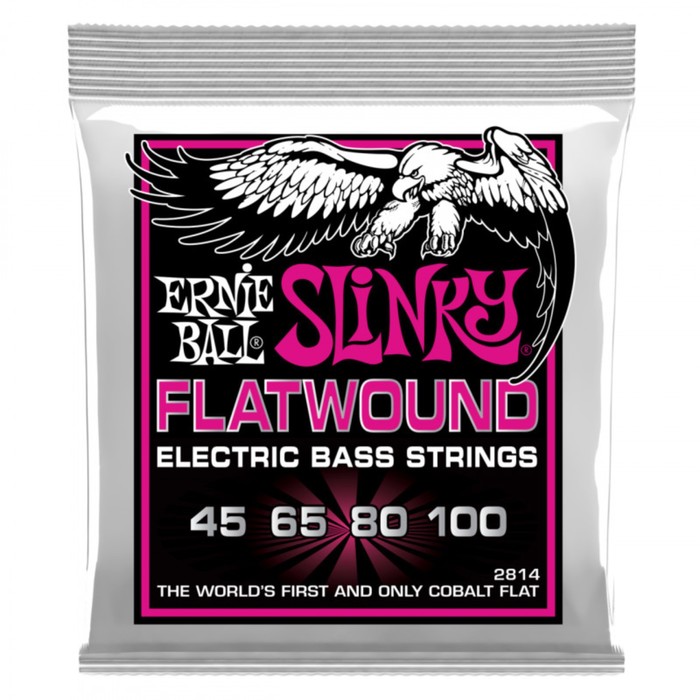 фото Струны для бас-гитары ernie ball 2814 super slinky flatwound bass (45-65-80-100)