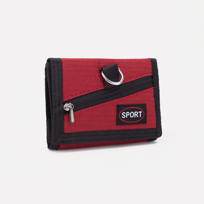 

Кошелек Sport, 12,5*1,5*8 см, отд д/купюр, д/карт, д/монет, на липучке, бордо