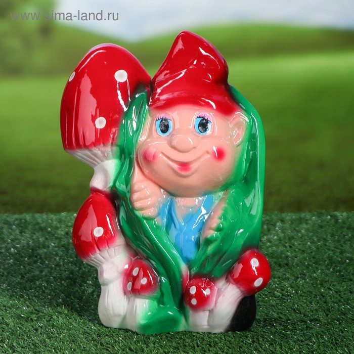 

Садовая фигура "Гном с грибочками", разноцветная, 26 см