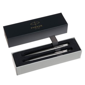 

Набор Parker Jotter Core FK61 Stainless Steel CT М, ручка шариковая + ручка перьевая, 1.0 мм, корпус из нержавеющей стали, синие чернила