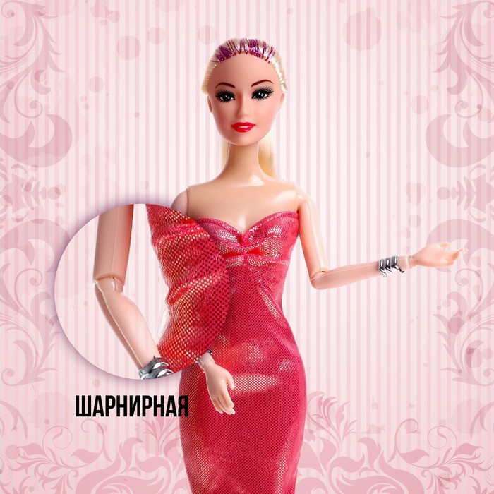 

Кукла-модель шарнирная «Дженнифер» в платье, с аксессуарамм, МИКС