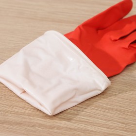 Перчатки латексные хозяйственные Komfi «Сверхпрочные», размер S, цвет белый, красный от Сима-ленд