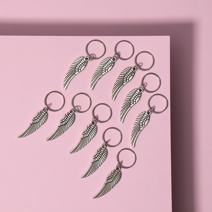 фото Декор для волос «крылья», 4,1 × 1 см, 10 шт, цвет серебристый queen fair