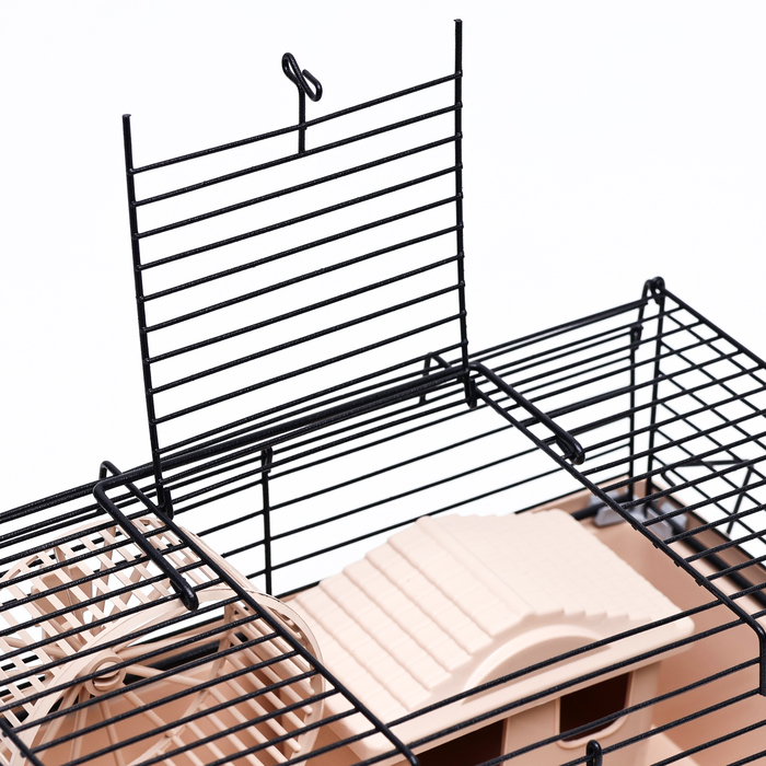 Клетка-мини для грызунов "Пижон" №1, укомплектованная, 27 х 15 х 13 см, бежевая