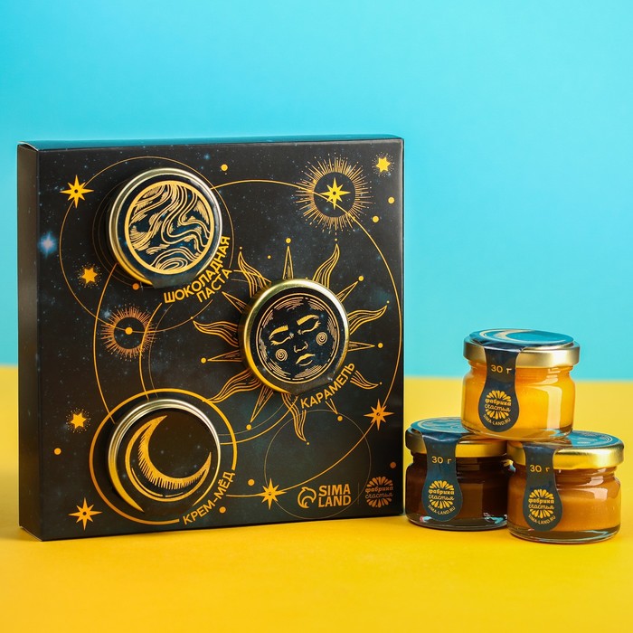 фото Подарочный набор «желания»: шоколадная паста, крем-мёд с апельсином, карамель фабрика счастья