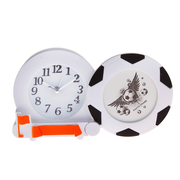 Будильник "Футбольный мяч" и фоторамка d=6см