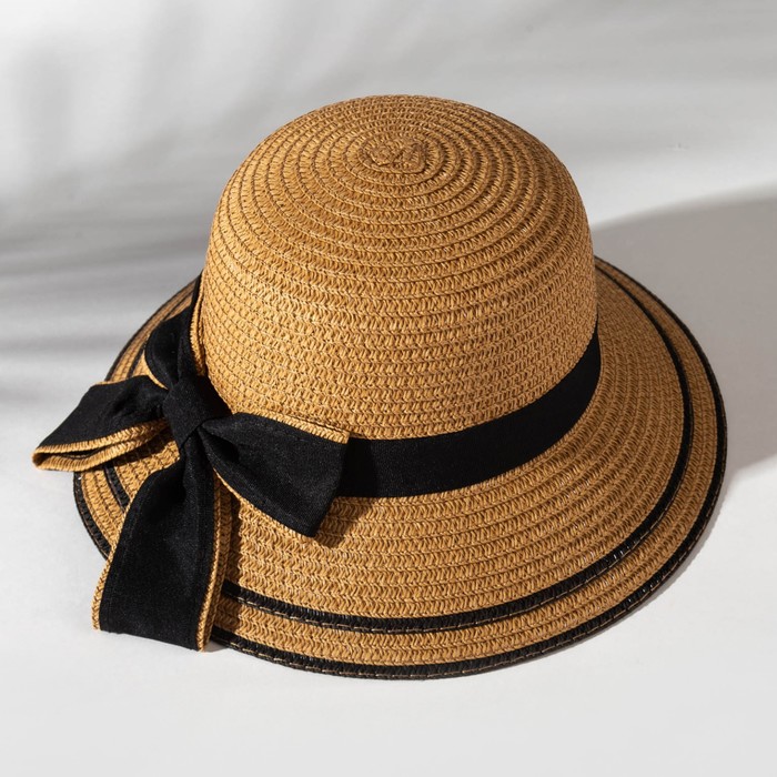 Шляпа для девочки MINAKU Модница, цвет коричневый, р-р 52