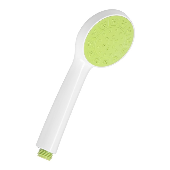 Душевая лейка ZEIN Z0207, 1 режим, пластик, цвет белый с зеленой вставкой