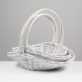 

Набор корзин плетёных, 3 шт, 54x45x17x43 см, белый