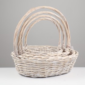 

Набор корзин плетёных, 4 шт, 55x44x17x52 см, белый