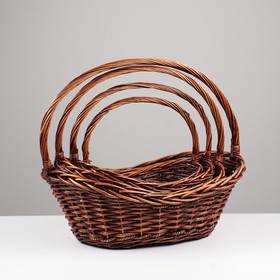 

Набор корзин плетёных, 4 шт, 56x38x22/15x46 см, коричневый