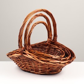 

Набор корзин плетёных, 3 шт, 44x34x16/12x32 см, коричневый