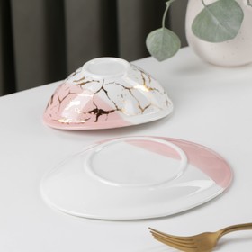 Набор столовый «Марбл», 2 предмета: блюдо 17,5×15×2 см, салатник 13,2×11×5 см, цвет белый от Сима-ленд