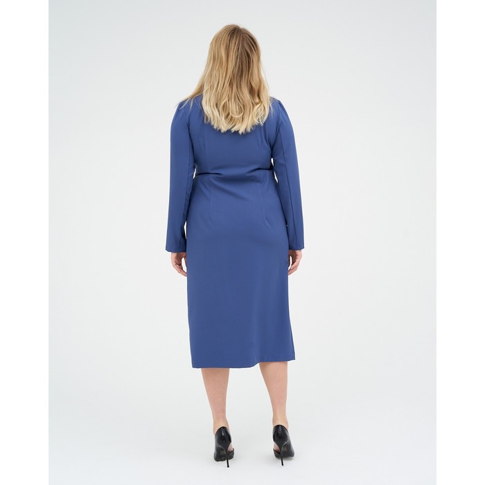 

Платье женское с поясом MIST plus-size, р.52, синий