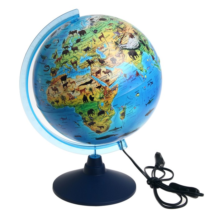 цена Интерактивный глобус зоогеографический с подсветкой 250мм INT12500306